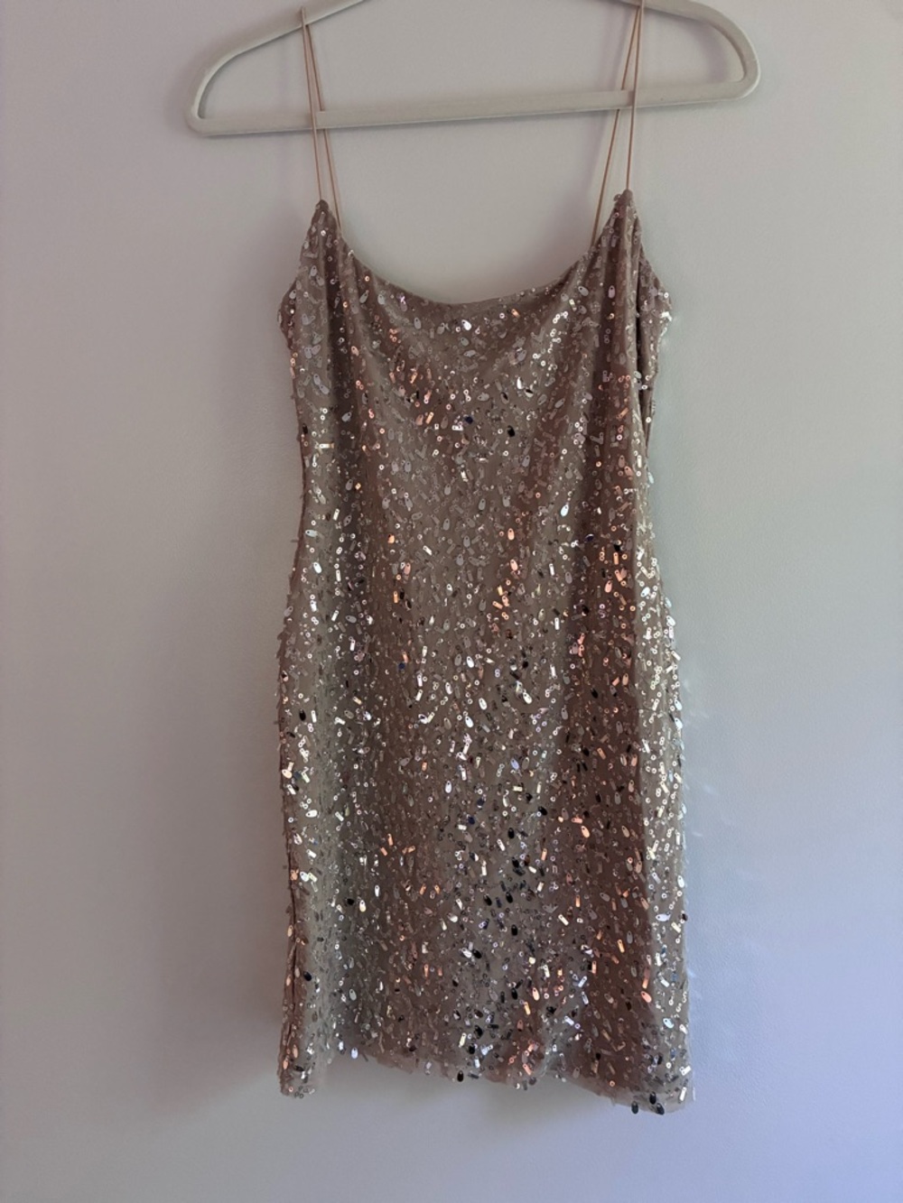 White Fox Boutique Rose Gold Sequin Slip